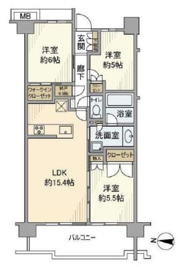 プラウド武蔵境テラス 6階 間取り図