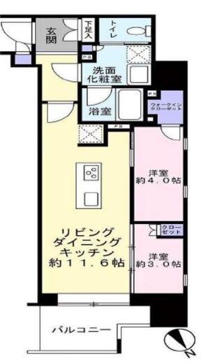 プラウド五反田 13階 間取り図