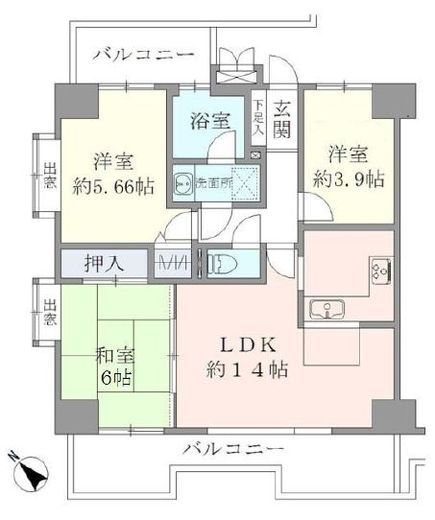 サンリヴァ隅田 301 間取り図
