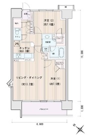 エスティメゾン豊洲レジデンス A615 間取り図