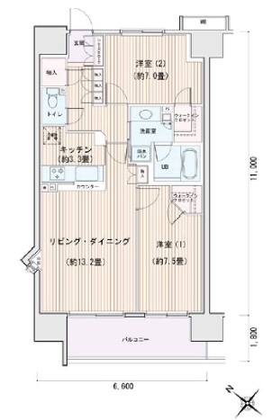 エスティメゾン豊洲レジデンス A715 間取り図