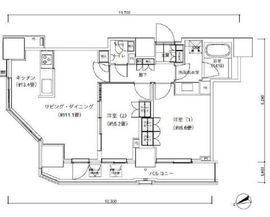 パークキューブ愛宕山タワー 2201 間取り図