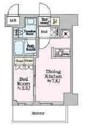 ONE ROOF RESIDENCE KAMEIDO (ワンルーフレジデンス亀戸) 402 間取り図