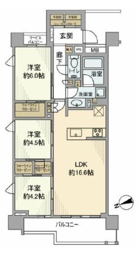 クレヴィア西馬込 2階 間取り図