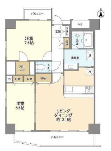 プライムアーバン西日暮里 802 間取り図