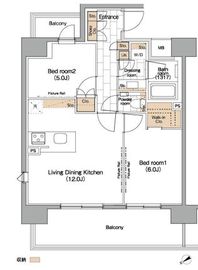 パークハビオ目黒リバーサイド 711 間取り図