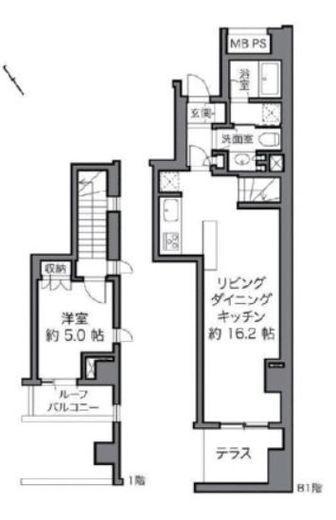 オープンレジデンシア六本木美術館前 1階 間取り図