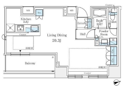 リビオレゾン品川戸越 2階 間取り図