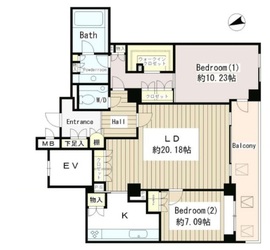 青山北町パーク・マンション 4階 間取り図