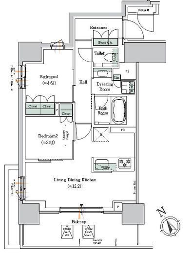 ONE ROOF RESIDENCE NISHI NIPPORI (ワンルーフレジデンス西日暮里) 1404 間取り図
