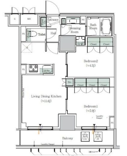 ONE ROOF RESIDENCE NISHI NIPPORI (ワンルーフレジデンス西日暮里) 1403 間取り図