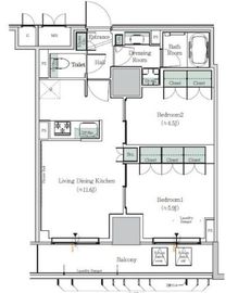 ONE ROOF RESIDENCE NISHI NIPPORI (ワンルーフレジデンス西日暮里) 1403 間取り図