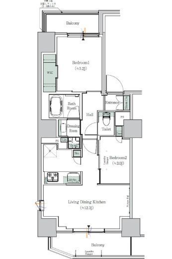 ONE ROOF RESIDENCE NISHI NIPPORI (ワンルーフレジデンス西日暮里) 1401 間取り図