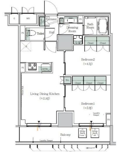 ONE ROOF RESIDENCE NISHI NIPPORI (ワンルーフレジデンス西日暮里) 303 間取り図