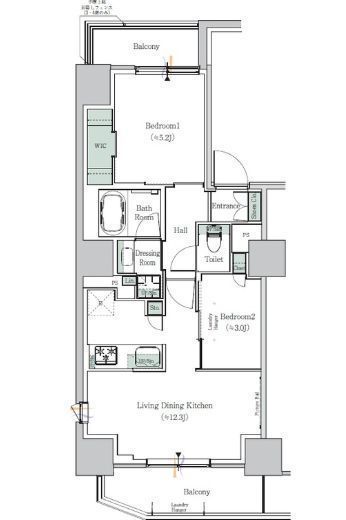 ONE ROOF RESIDENCE NISHI NIPPORI (ワンルーフレジデンス西日暮里) 1001 間取り図