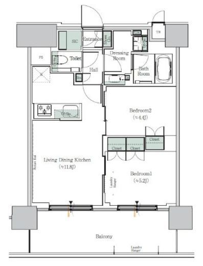 ONE ROOF RESIDENCE NISHI NIPPORI (ワンルーフレジデンス西日暮里) 1405 間取り図
