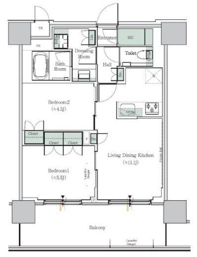 ONE ROOF RESIDENCE NISHI NIPPORI (ワンルーフレジデンス西日暮里) 1406 間取り図