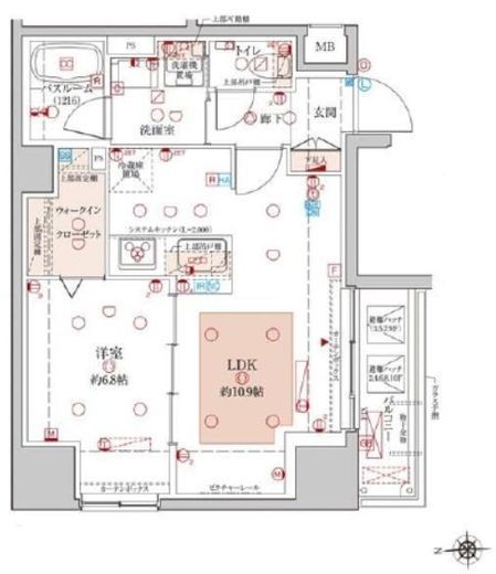 クレヴィスタ元浅草 6階 間取り図