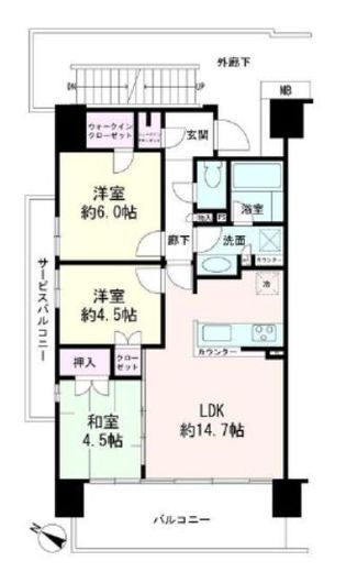 プライム湘南辻堂リーフィアレジデンス 2階 間取り図
