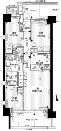 ジオ経堂 2階 間取り図
