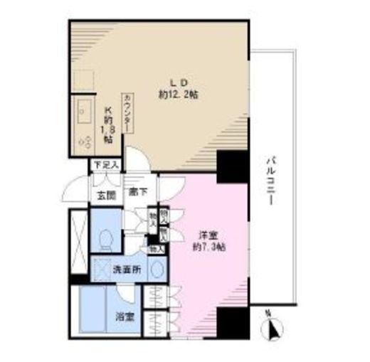 スカイグランデ汐留 17階 間取り図