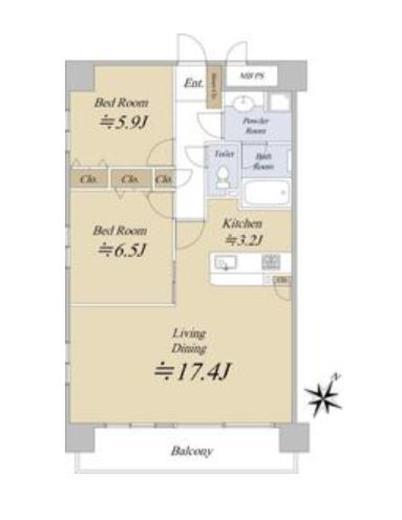 Tフラッツ南麻布 3階 間取り図