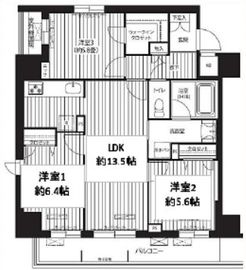 プレジールテアトル用賀 201 間取り図