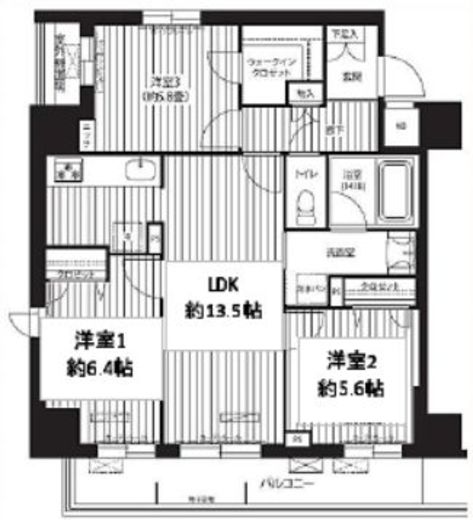 プレジールテアトル用賀 401 間取り図