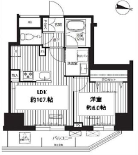 プレジールテアトル用賀 503 間取り図