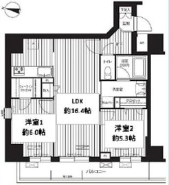 プレジールテアトル用賀 101 間取り図
