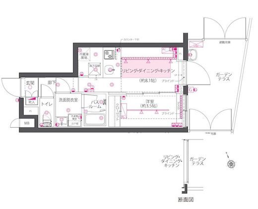 ZOOM西早稲田 1階 間取り図