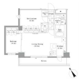 ザ・パークハビオ横浜山手 611 間取り図