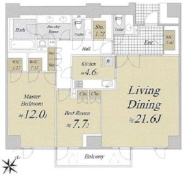 グランドヒルズ白金台 9階 間取り図