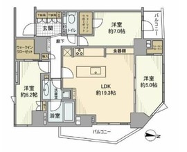 グランリビオ千代田平河町 12階 間取り図