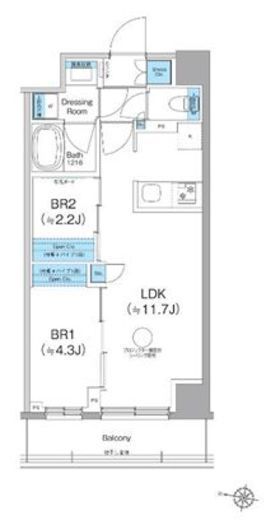クレヴィアリグゼ西馬込 402 間取り図