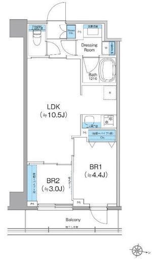 クレヴィアリグゼ西馬込 409 間取り図
