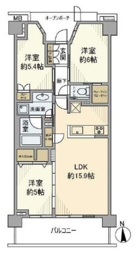 プラウド練馬中村橋マークス 5階 間取り図