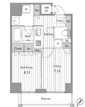 NCRe新宿中央公園 204 間取り図