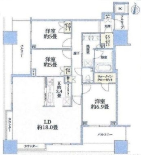 エクラスタワー武蔵小杉 29階 間取り図