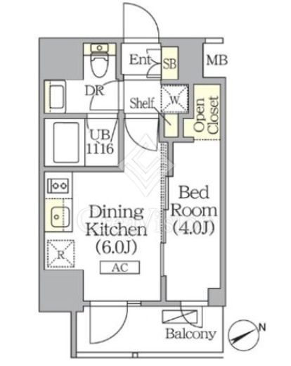 ジオエント町屋 302 間取り図