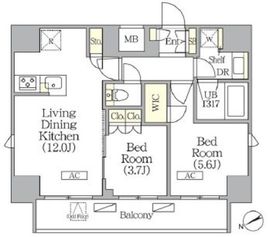 ジオエント町屋 802 間取り図