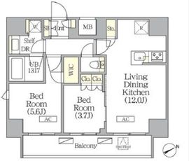 ジオエント町屋 1001 間取り図