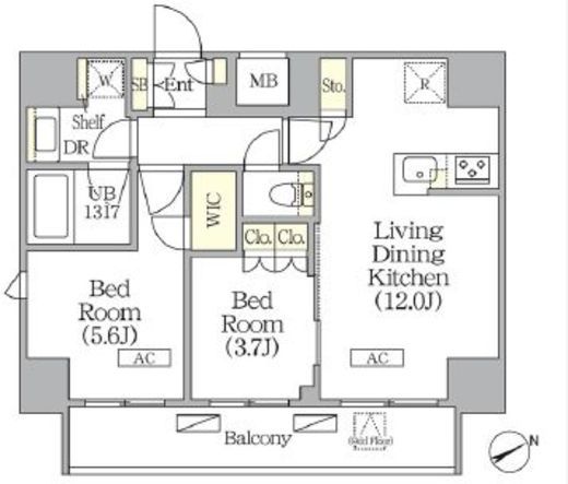 ジオエント町屋 1101 間取り図