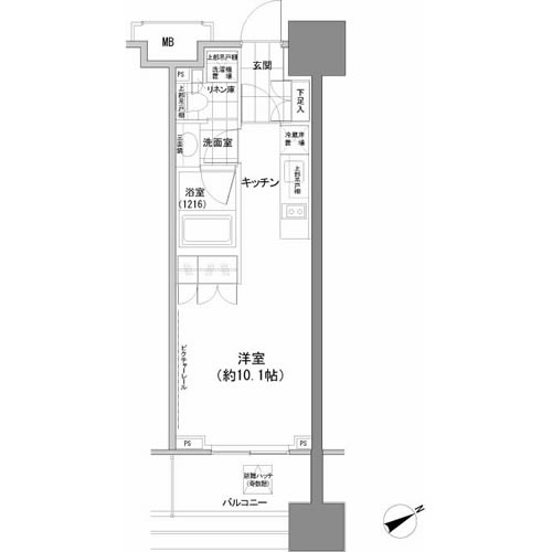 パークハビオ西新宿 1103 間取り図