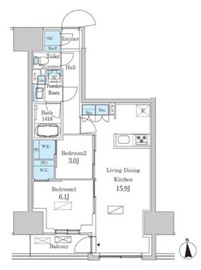 パークアクシス品川天王洲アイル 1304 間取り図