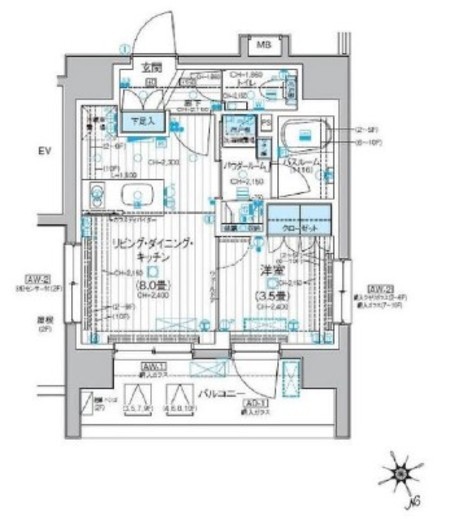 デュオステージ立川錦町 8階 間取り図