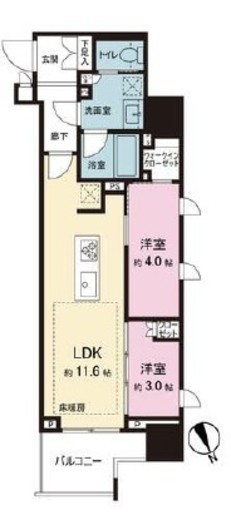 プラウド五反田 14階 間取り図