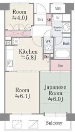 フレスコ川崎 607 間取り図