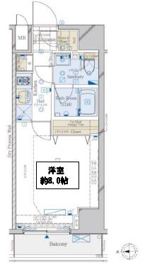 コンシェリア東京 AQUA VERT 2階 間取り図