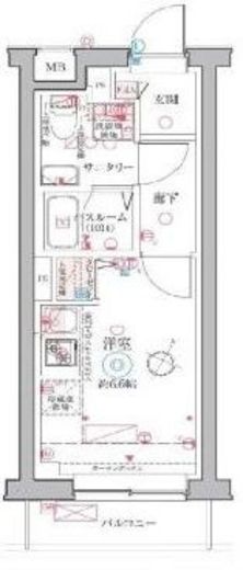 クレヴィスタ阪東橋 802 間取り図